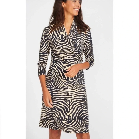 J MCLAUGHLIN 3/4 Sleeve Animal Print Catalina Cloth Panama Savannah DRESS Zebra - Picture 5 of 13